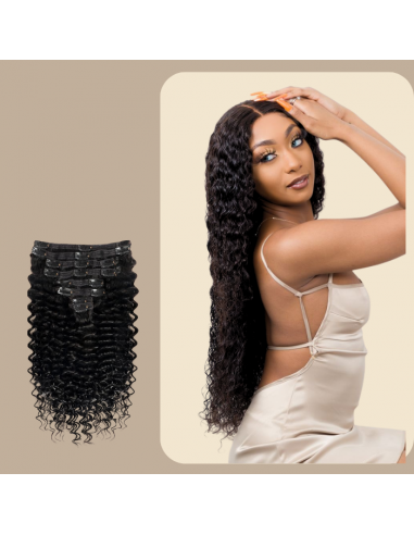 Deep Wave Zwart 120g Clip-In Extensions Kit de France