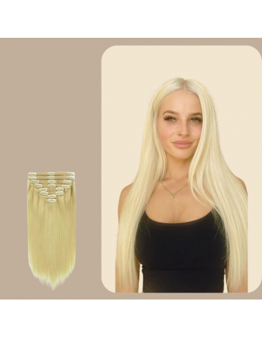 Recht Blond Platina Clip-In Extensions Kit 2024