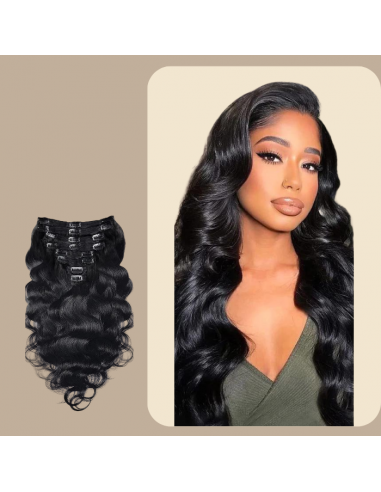 Body Wave Zwart 120g Clip-In Extensions Kit pas chere