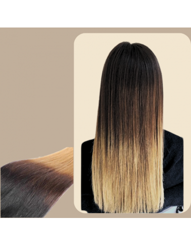 Rechte Ombre Bruin Chocolade Blond Mono Clip-In Verlenging Maxi Volume Band votre