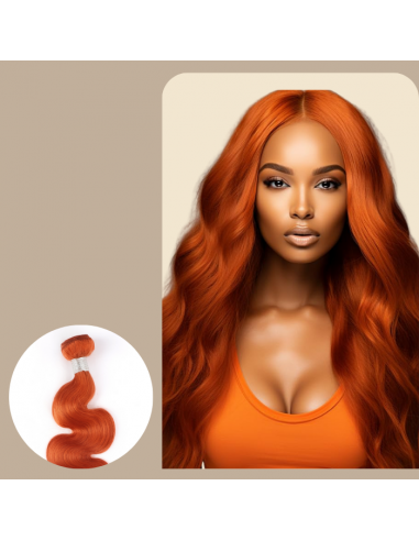 Tissage Cheveux Vierge Human Hair Body Wave 7A Ginger 350 100 Gr brillant des détails fins