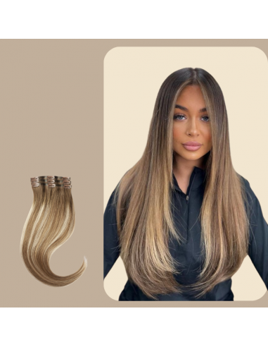 Raka Clip Extensions Medium Brown Platinum Le MVP de beaucoup