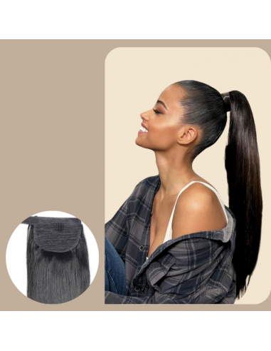 Rabo de cavalo castanho escuro Magic Ribbon Cabelo Remy Liso store