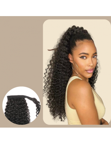 Rabo de cavalo Castanho Escuro Magic Ribbon Cabelo Remy Kinky Curly Dans la société mordern