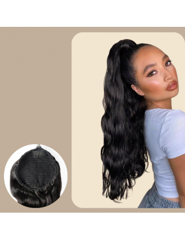 Rabo-de-cavalo castanho-escuro A Cordon Remy Hair Body Wave pas cher chine